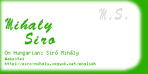 mihaly siro business card